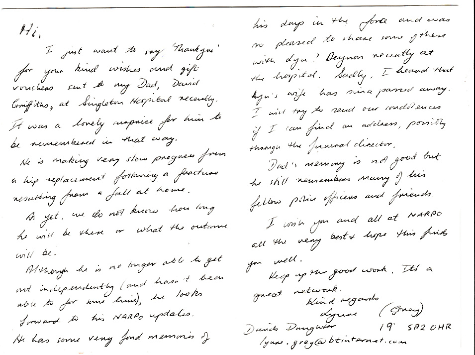 Feedback from David Griffiths
